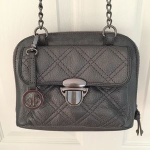 AUDREY BROOKE LEATHER Crossbody EUC Gray